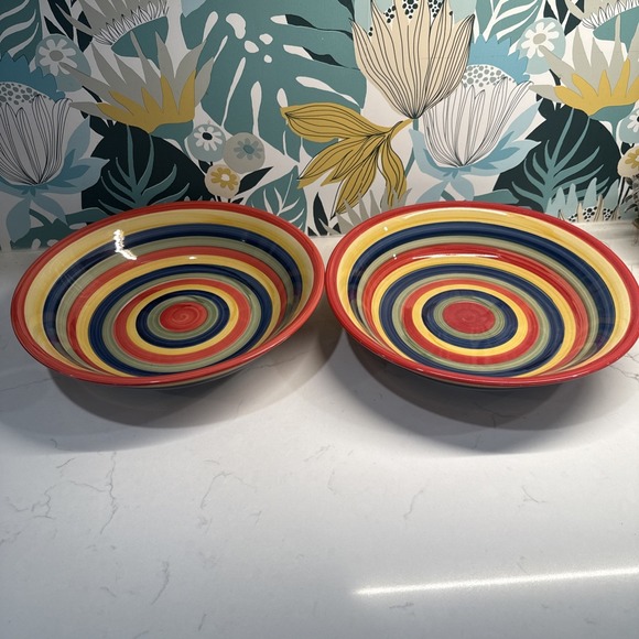 Swirl Other - SWIRL Hand Painted Collection Pasta Serving Bowl 12 Inch Multicolor Set Of TWO